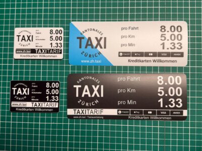 Taxi Tarifkleber & Magnete